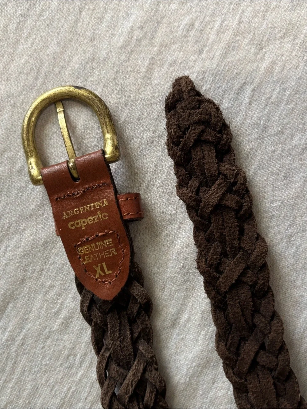 Capezio Argentina Braided Genuine Leather Belt XL 41” Rustic Western